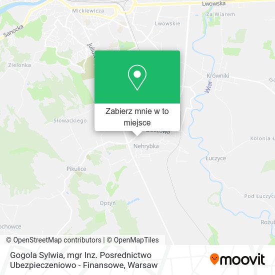 Mapa Gogola Sylwia, mgr Inz. Posrednictwo Ubezpieczeniowo - Finansowe