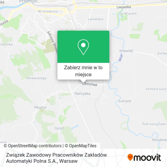 Mapa Związek Zawodowy Pracowników Zakładów Automatyki Polna S.A.