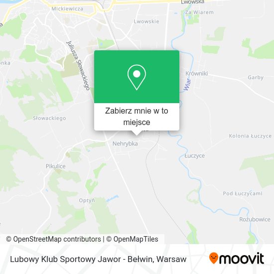 Mapa Lubowy Klub Sportowy Jawor - Bełwin