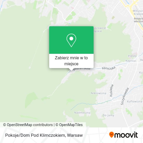 Mapa Pokoje/Dom Pod Klimczokiem