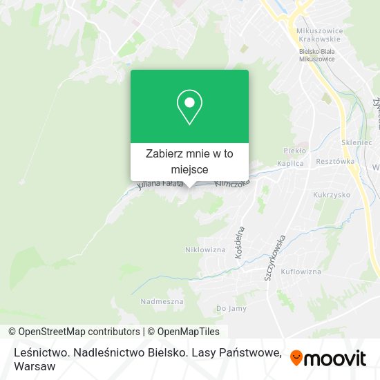 Mapa Leśnictwo. Nadleśnictwo Bielsko. Lasy Państwowe