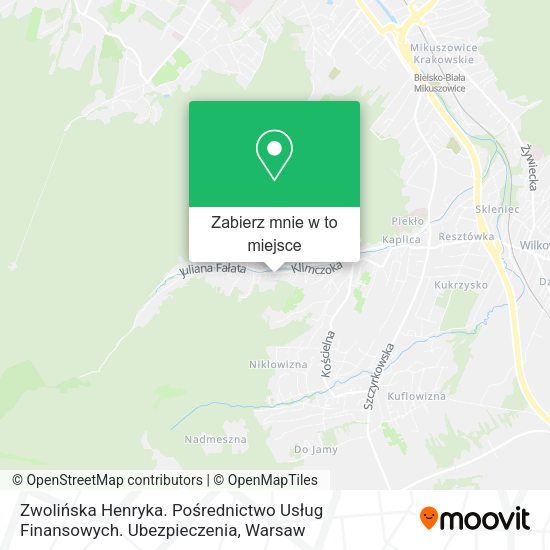 Mapa Zwolińska Henryka. Pośrednictwo Usług Finansowych. Ubezpieczenia