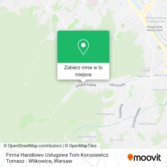 Mapa Firma Handlowo Usługowa Tom Korusiewicz Tomasz - Wilkowice