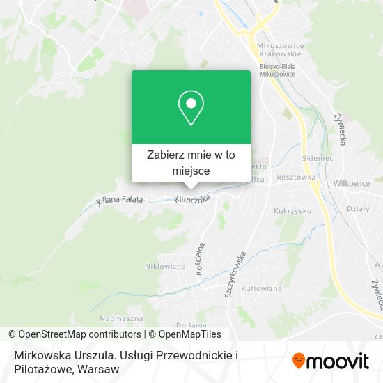 Mapa Mirkowska Urszula. Usługi Przewodnickie i Pilotażowe