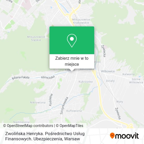 Mapa Zwolińska Henryka. Pośrednictwo Usług Finansowych. Ubezpieczenia