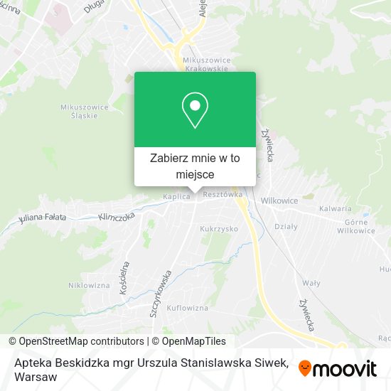 Mapa Apteka Beskidzka mgr Urszula Stanislawska Siwek