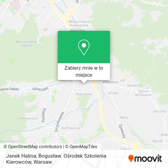 Mapa Janek Halina, Bogusław. Ośrodek Szkolenia Kierowców