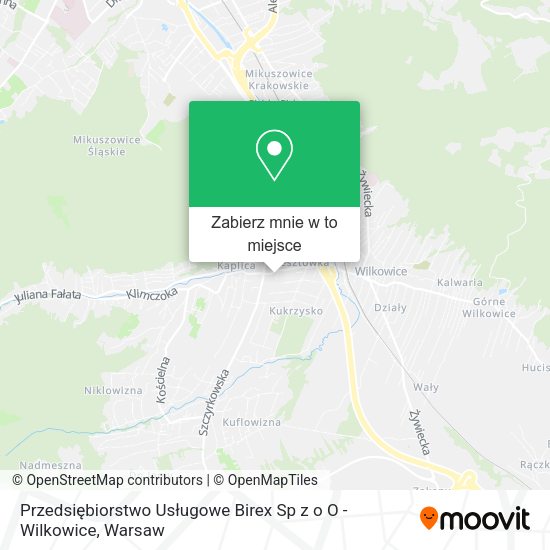 Mapa Przedsiębiorstwo Usługowe Birex Sp z o O - Wilkowice