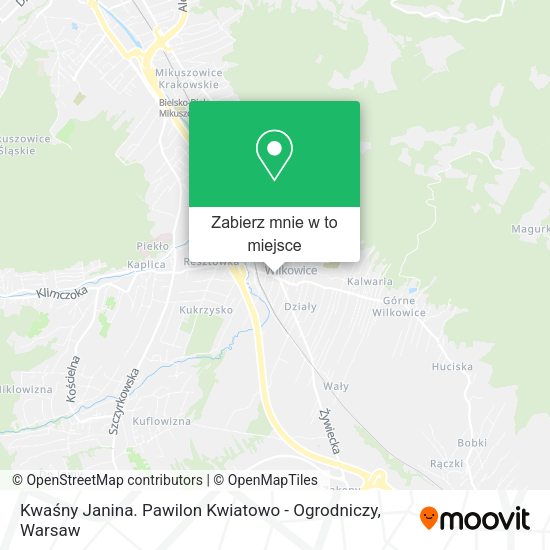 Mapa Kwaśny Janina. Pawilon Kwiatowo - Ogrodniczy