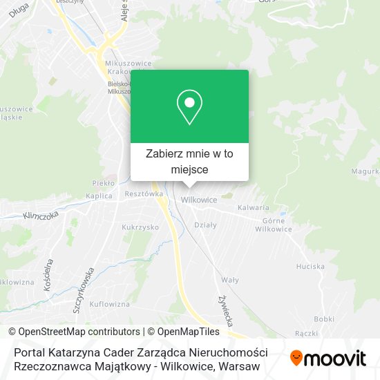 Mapa Portal Katarzyna Cader Zarządca Nieruchomości Rzeczoznawca Majątkowy - Wilkowice