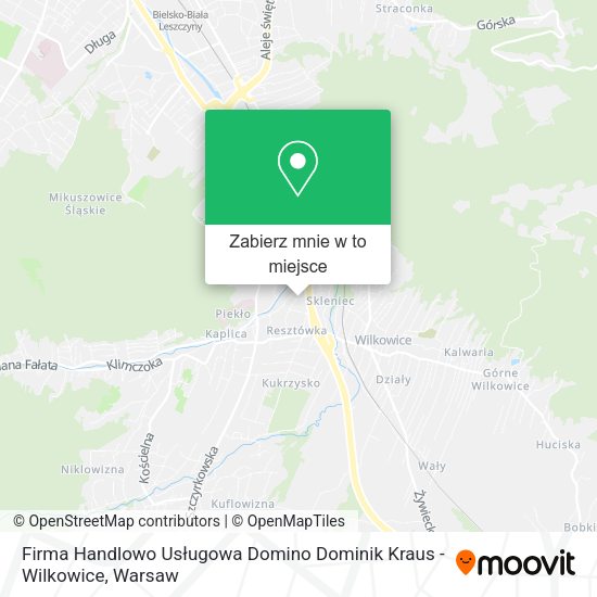 Mapa Firma Handlowo Usługowa Domino Dominik Kraus - Wilkowice