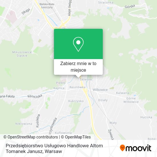 Mapa Przedsiębiorstwo Usługowo Handlowe Altom Tomanek Janusz