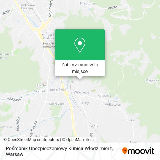 Mapa Pośrednik Ubezpieczeniowy Kubica Włodzimierz