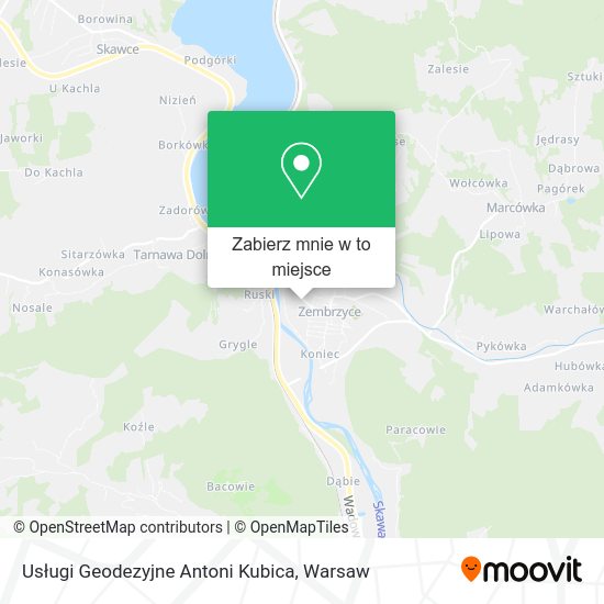 Mapa Usługi Geodezyjne Antoni Kubica
