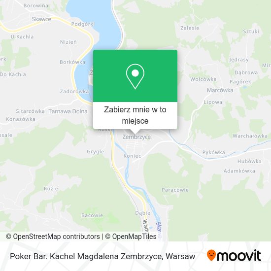 Mapa Poker Bar. Kachel Magdalena Zembrzyce