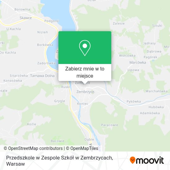 Mapa Przedszkole w Zespole Szkół w Zembrzycach