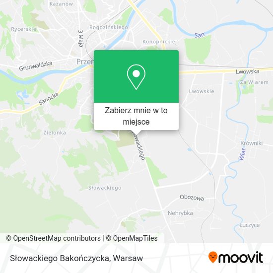 Mapa Słowackiego Bakończycka