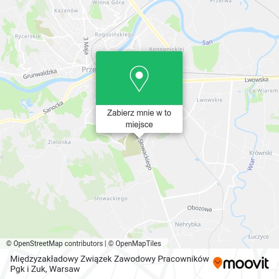 Mapa Międzyzakładowy Związek Zawodowy Pracowników Pgk i Zuk