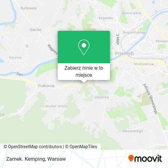 Mapa Zamek. Kemping