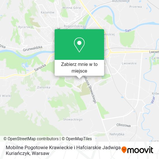 Mapa Mobilne Pogotowie Krawieckie i Hafciarskie Jadwiga Kuriańczyk