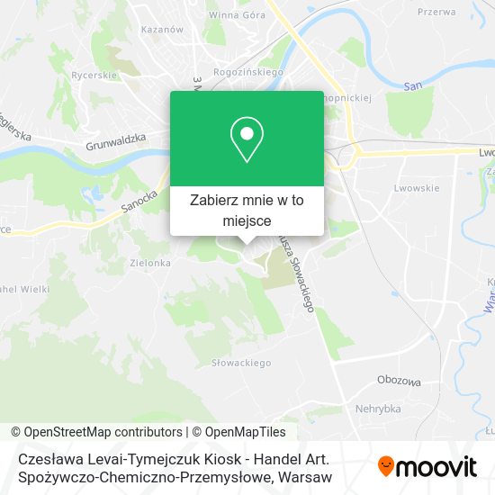 Mapa Czesława Levai-Tymejczuk Kiosk - Handel Art. Spożywczo-Chemiczno-Przemysłowe