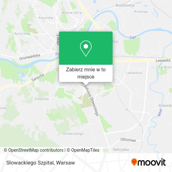 Mapa Słowackiego Szpital