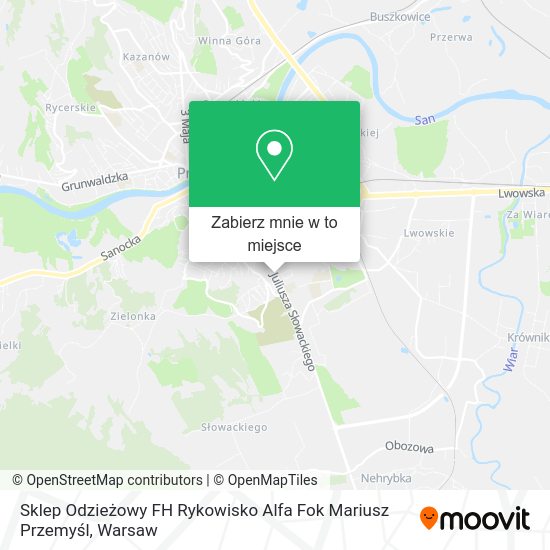 Mapa Sklep Odzieżowy FH Rykowisko Alfa Fok Mariusz Przemyśl