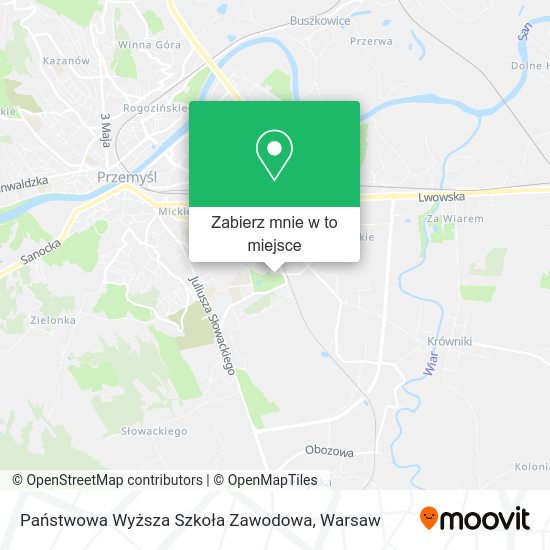 Mapa Państwowa Wyższa Szkoła Zawodowa