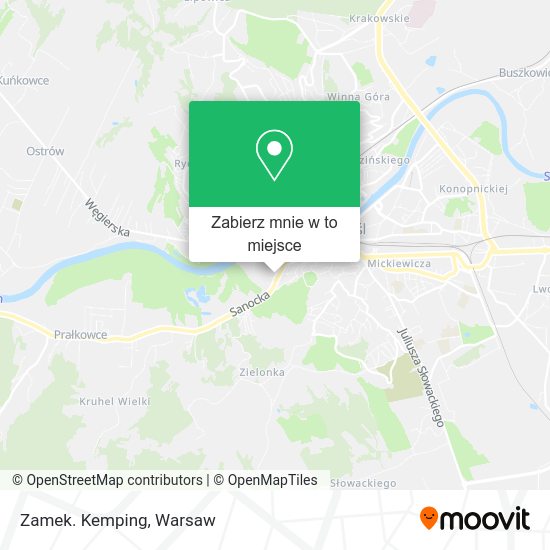 Mapa Zamek. Kemping