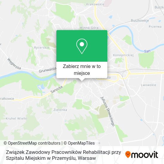 Mapa Związek Zawodowy Pracowników Rehabilitacji przy Szpitalu Miejskim w Przemyślu