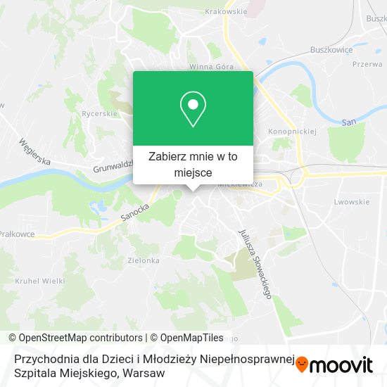 Mapa Przychodnia dla Dzieci i Młodzieży Niepełnosprawnej Szpitala Miejskiego