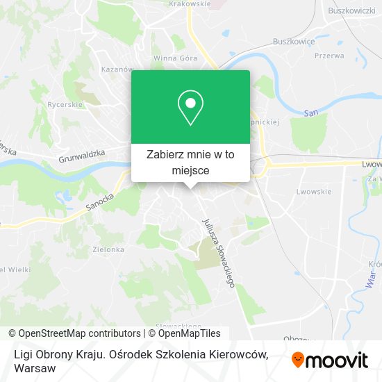 Mapa Ligi Obrony Kraju. Ośrodek Szkolenia Kierowców