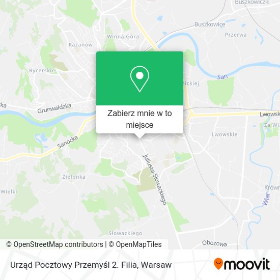 Mapa Urząd Pocztowy Przemyśl 2. Filia