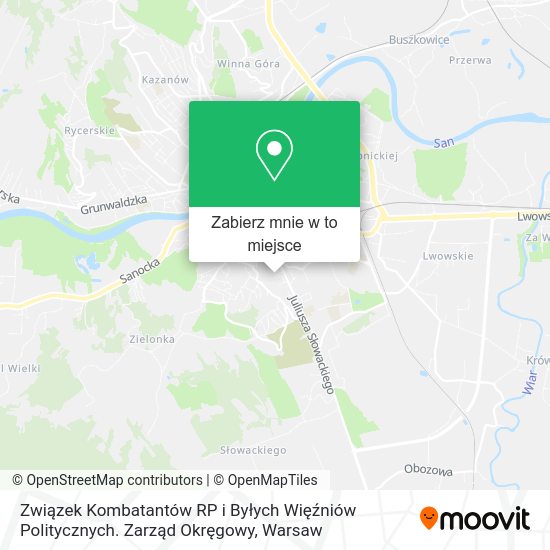 Mapa Związek Kombatantów RP i Byłych Więźniów Politycznych. Zarząd Okręgowy