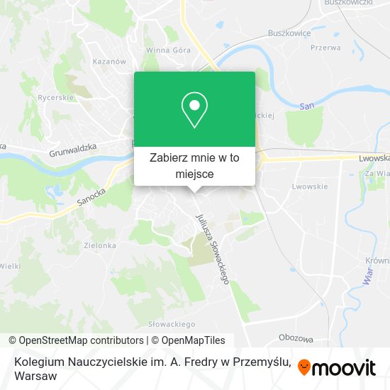 Mapa Kolegium Nauczycielskie im. A. Fredry w Przemyślu