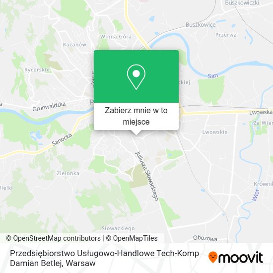 Mapa Przedsiębiorstwo Usługowo-Handlowe Tech-Komp Damian Betlej