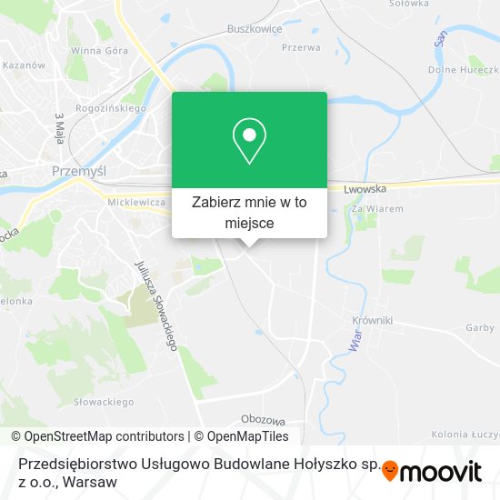 Mapa Przedsiębiorstwo Usługowo Budowlane Hołyszko sp. z o.o.