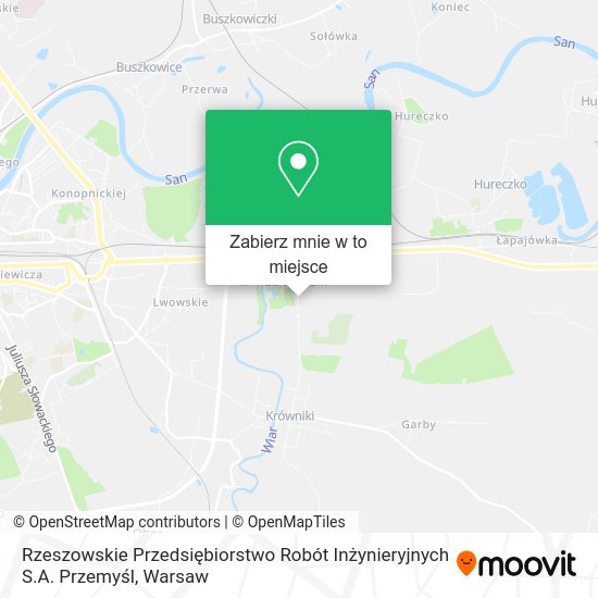 Mapa Rzeszowskie Przedsiębiorstwo Robót Inżynieryjnych S.A. Przemyśl