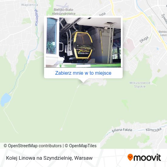 Mapa Kolej Linowa na Szyndzielnię