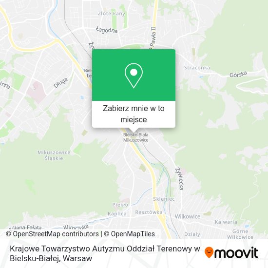 Mapa Krajowe Towarzystwo Autyzmu Oddział Terenowy w Bielsku-Białej