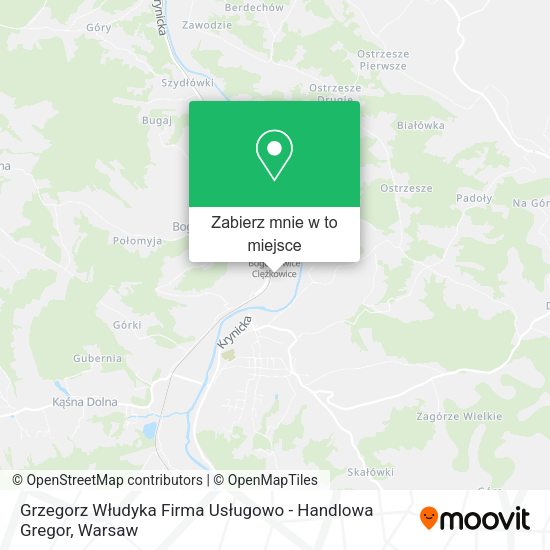 Mapa Grzegorz Włudyka Firma Usługowo - Handlowa Gregor