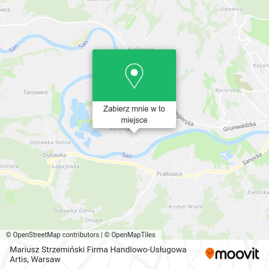 Mapa Mariusz Strzemiński Firma Handlowo-Usługowa Artis