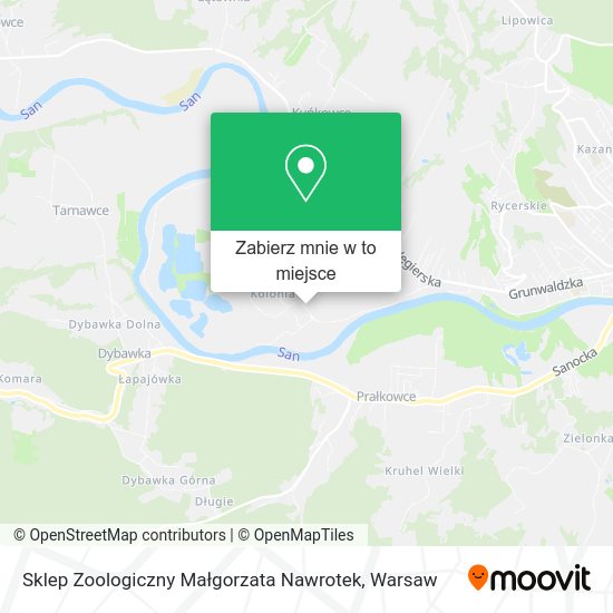 Mapa Sklep Zoologiczny Małgorzata Nawrotek