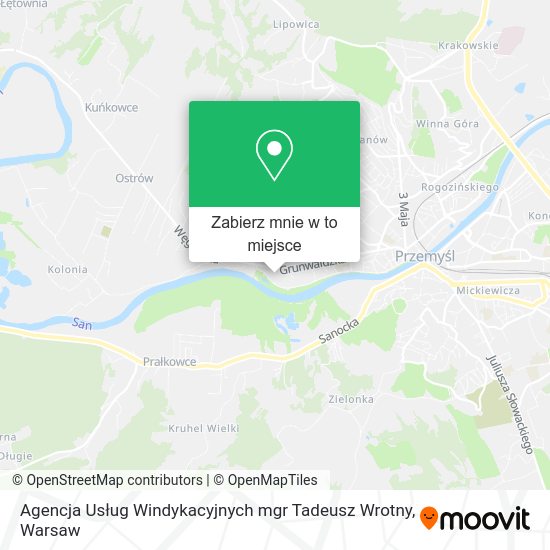 Mapa Agencja Usług Windykacyjnych mgr Tadeusz Wrotny