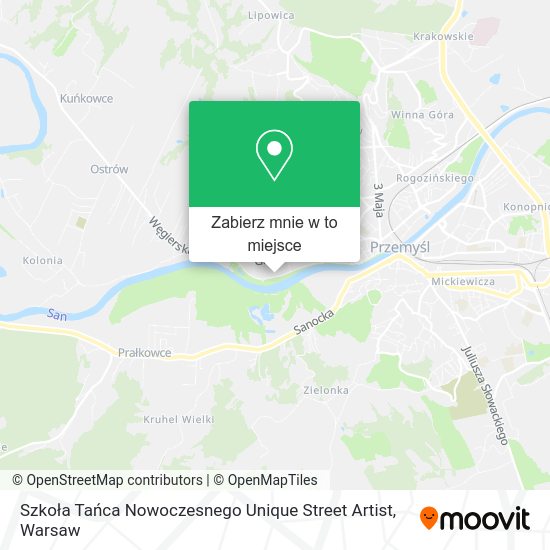 Mapa Szkoła Tańca Nowoczesnego Unique Street Artist