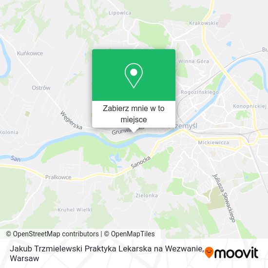 Mapa Jakub Trzmielewski Praktyka Lekarska na Wezwanie