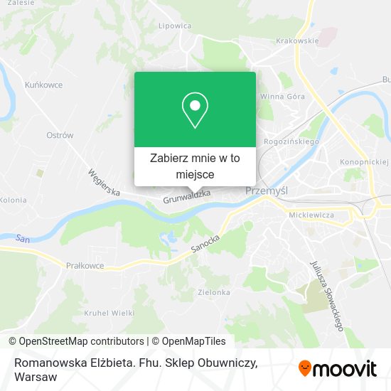 Mapa Romanowska Elżbieta. Fhu. Sklep Obuwniczy