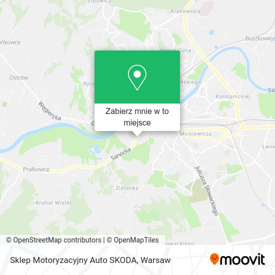 Mapa Sklep Motoryzacyjny Auto SKODA