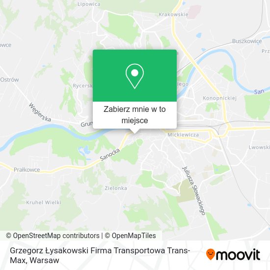 Mapa Grzegorz Łysakowski Firma Transportowa Trans-Max