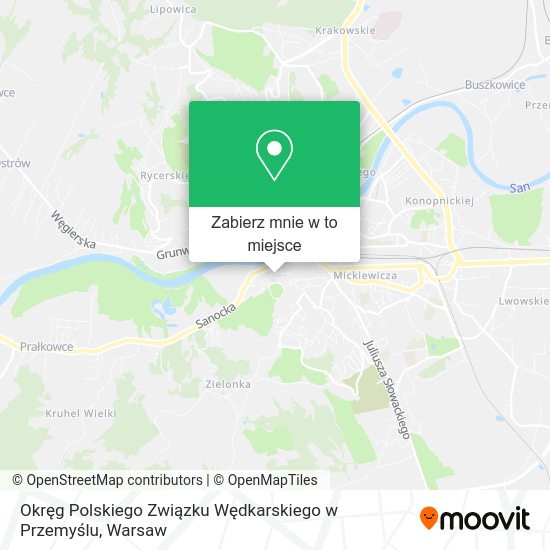 Mapa Okręg Polskiego Związku Wędkarskiego w Przemyślu